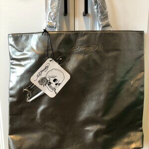 Ed Hardy Silver Tote Bag - NWT